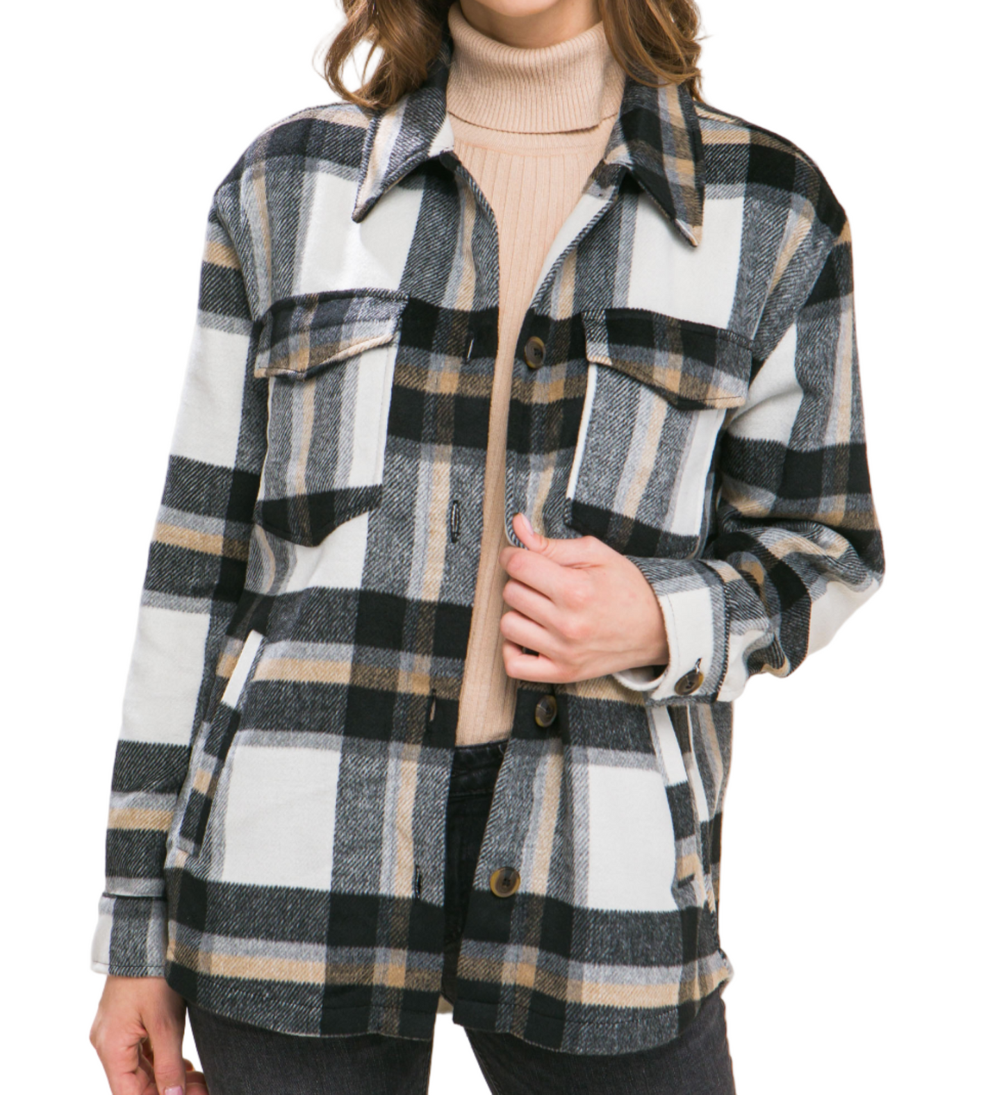 Plaid Button Up Shacket