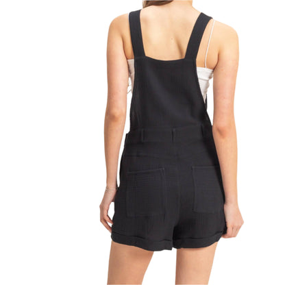 Black Double Gauze Romper