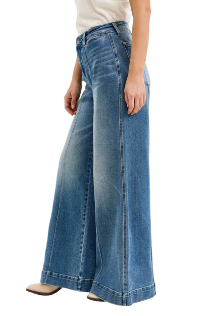HW LIZA Multi Inseam Palazzo w/ Shield Pkts MD Classic Fade Jeans