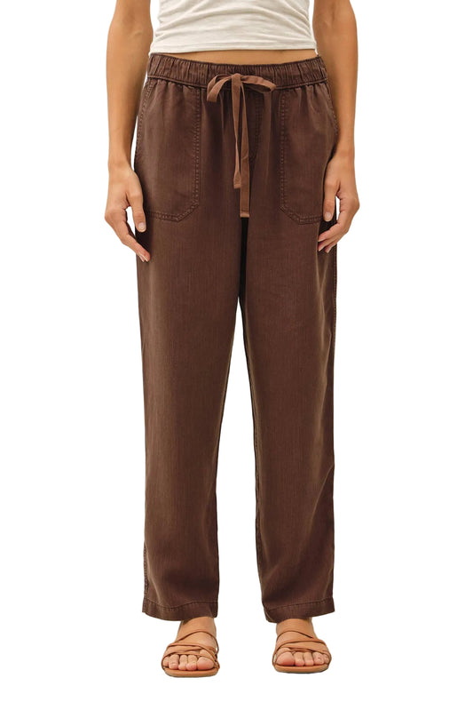 New Color - Tencel Tapered Pants: Deep Choco