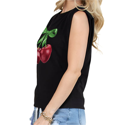 Cherry Print Muscle Tank Top