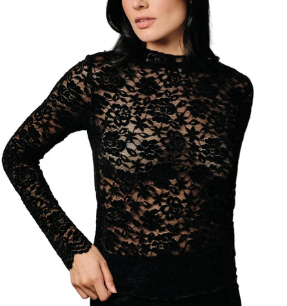 Black Soft Lace Mock Must Have!