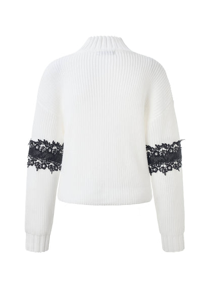 White Mock Neck Sweater