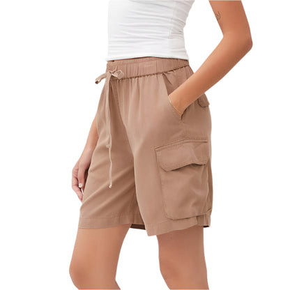 Dark Sand Tencel Cargo Bermuda Short