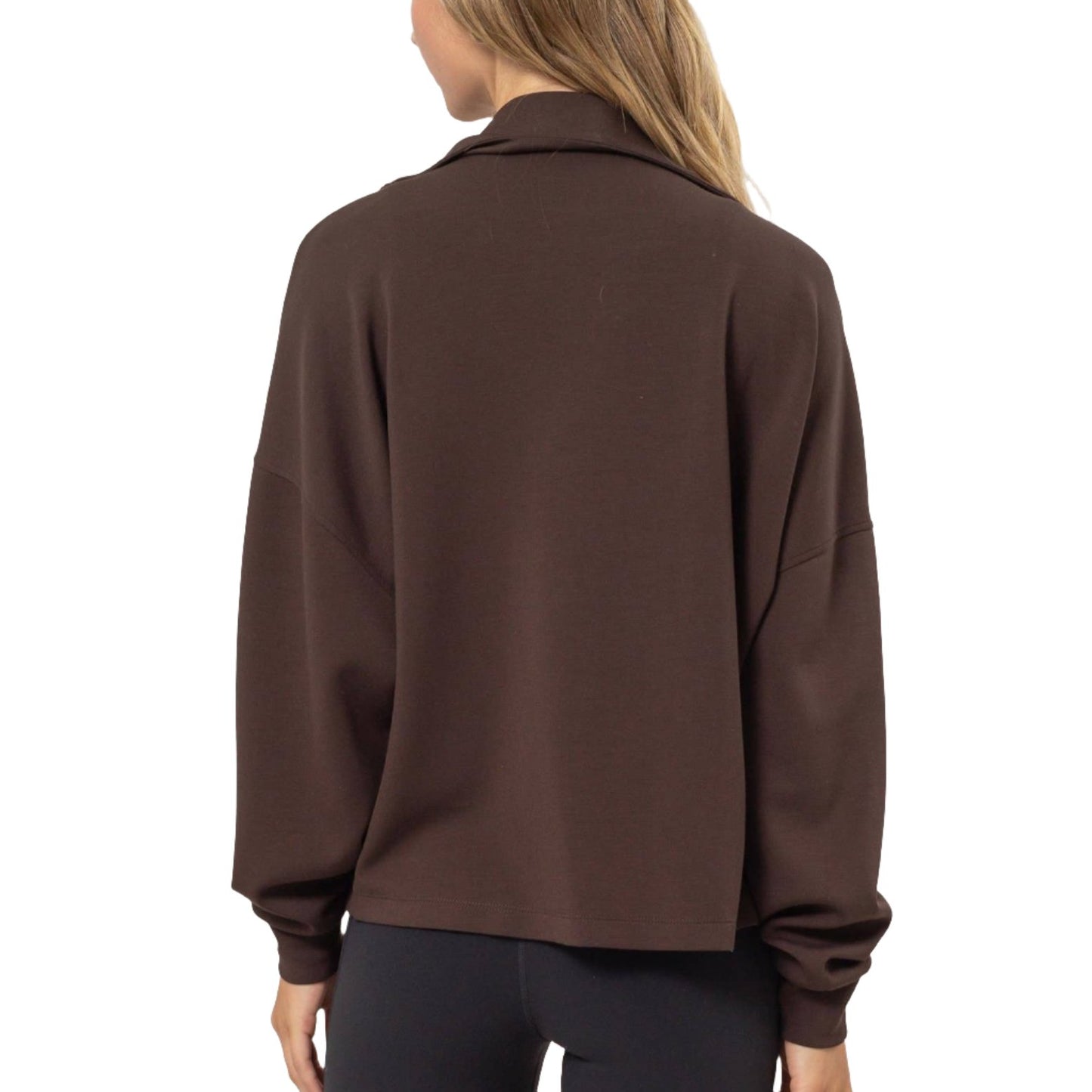 High Neck Zip-Up In Espresso