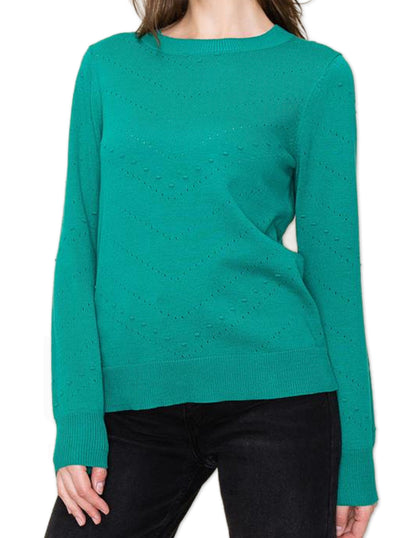 Pointelle Sweater - Emerald