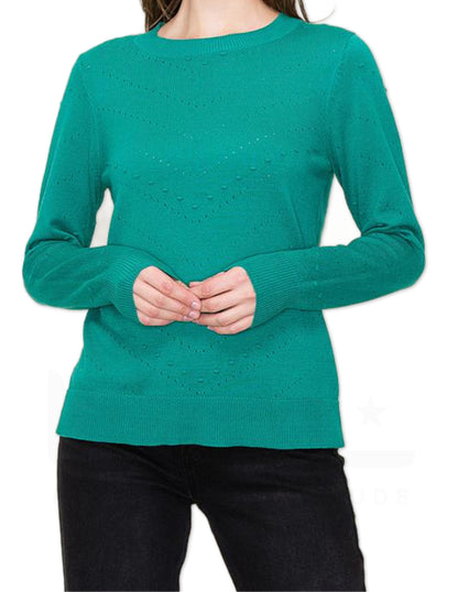 Pointelle Sweater - Emerald