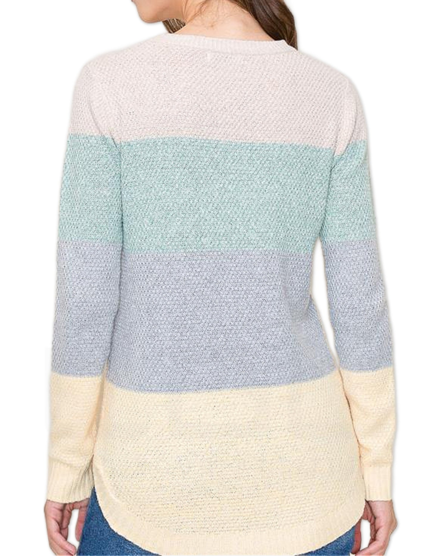 Color Block Sweater - Sage and Grey