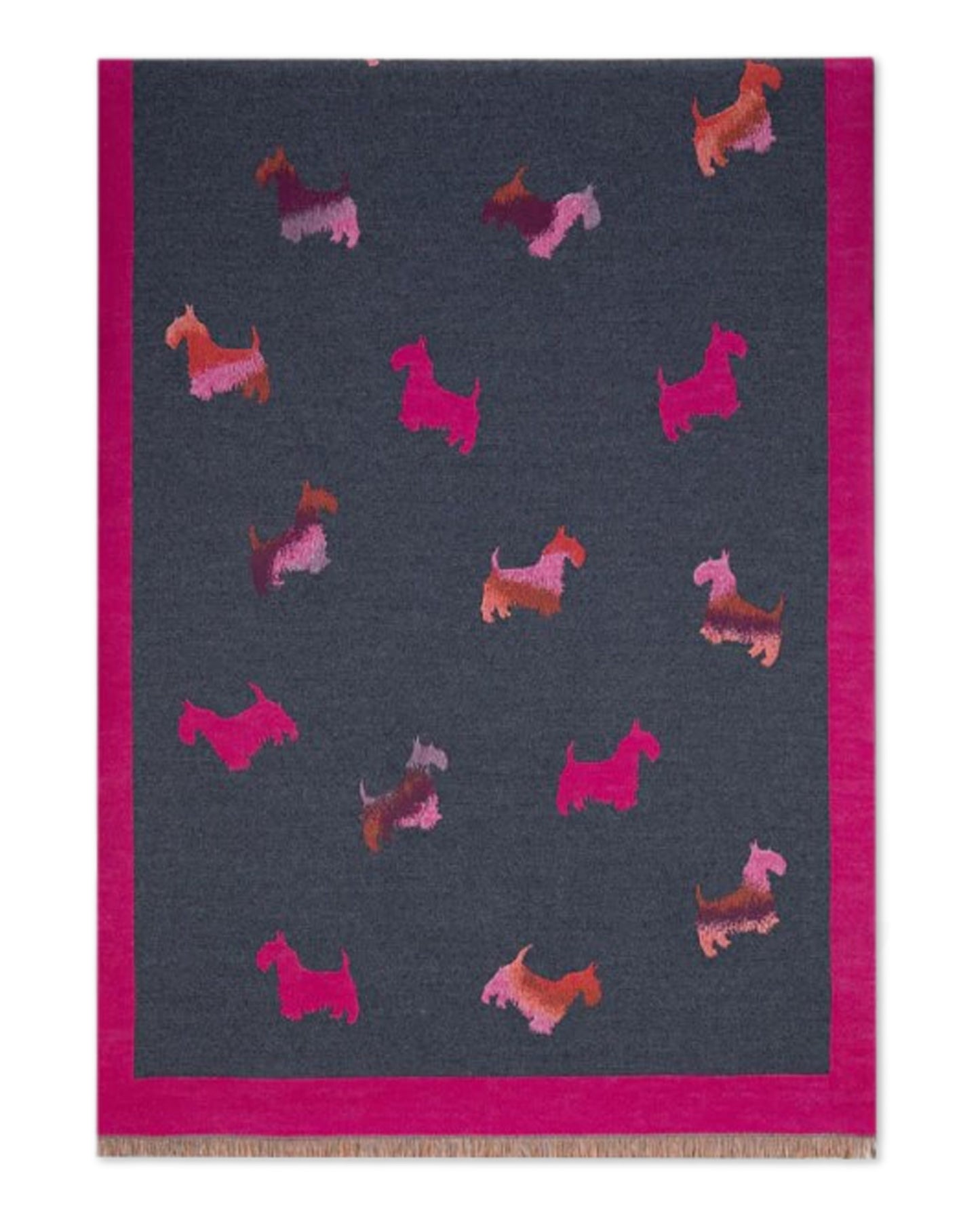 Dog Pattern Scarf - Fuchsia