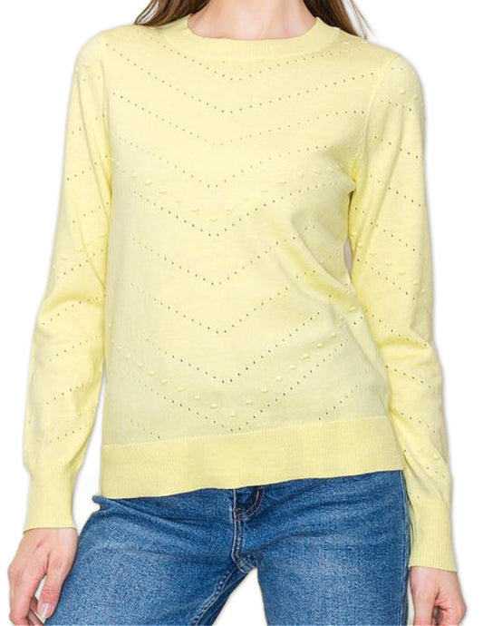 Pointelle Sweater - Lemon