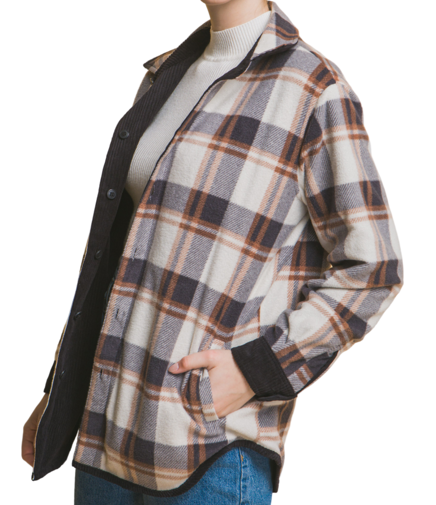 Black Corduroy Reversible Jacket