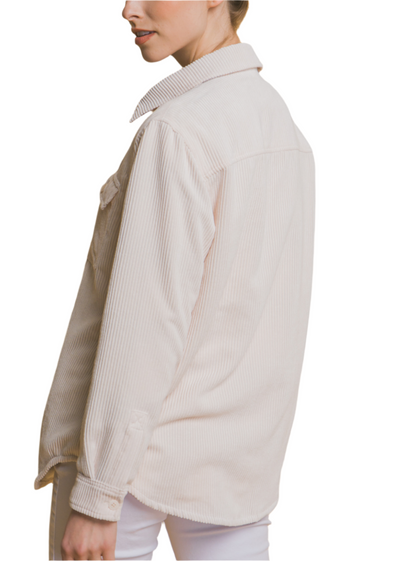 Ivory Corduroy Reversible Jacket