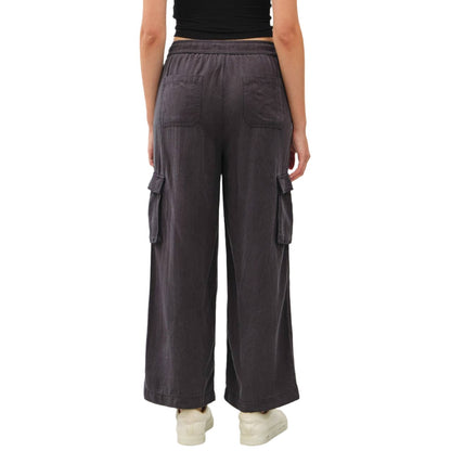 Drawstring Wide Leg Cargo Pants