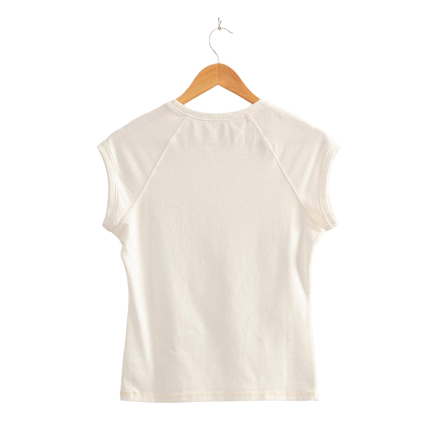 Basic Raglan Cap Sleeve Tee: WHITE