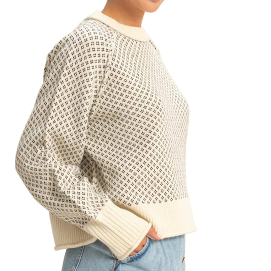 Cream / Black Patterned Sweater