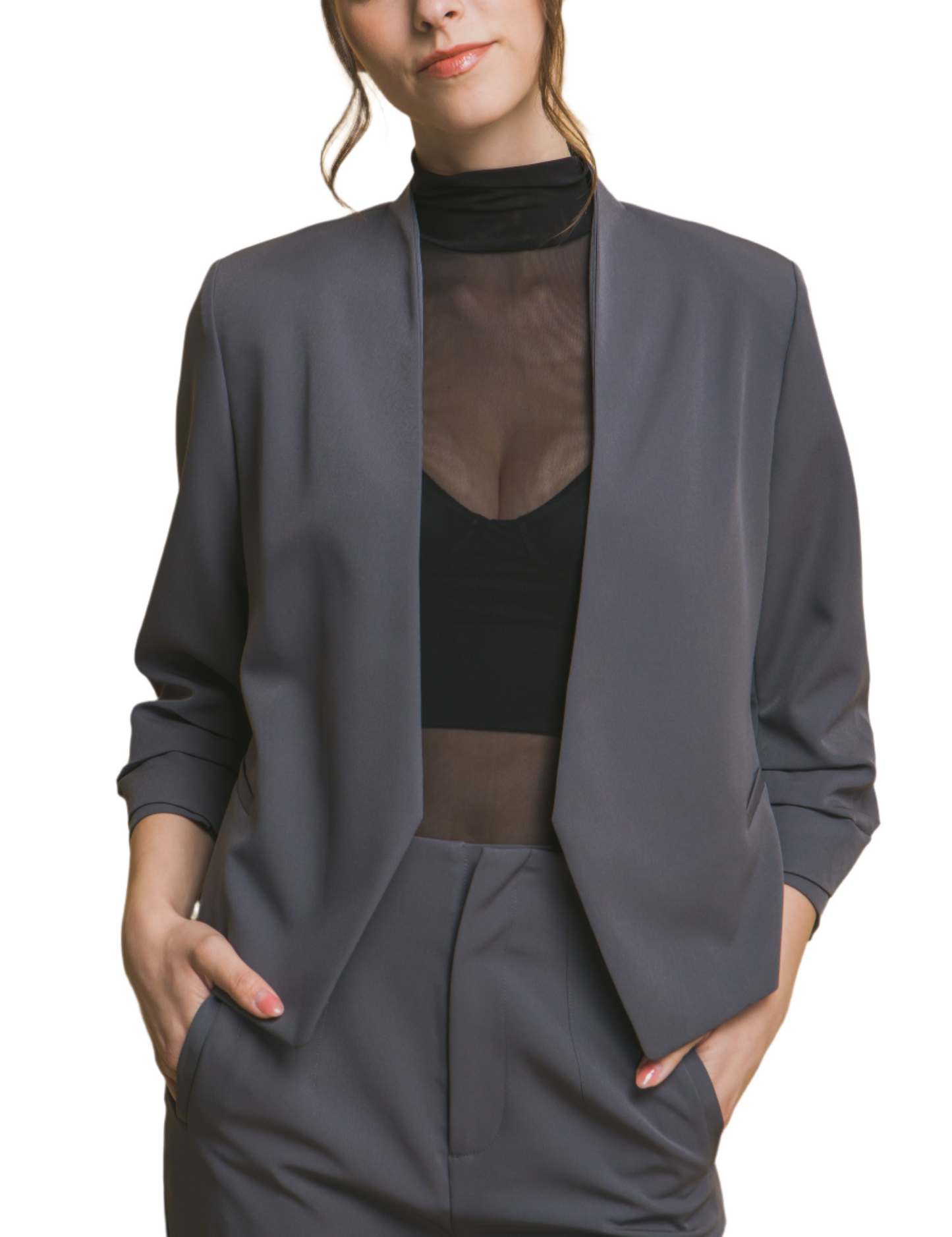 Vertigo Long Sleeve Open Blazer Jacket