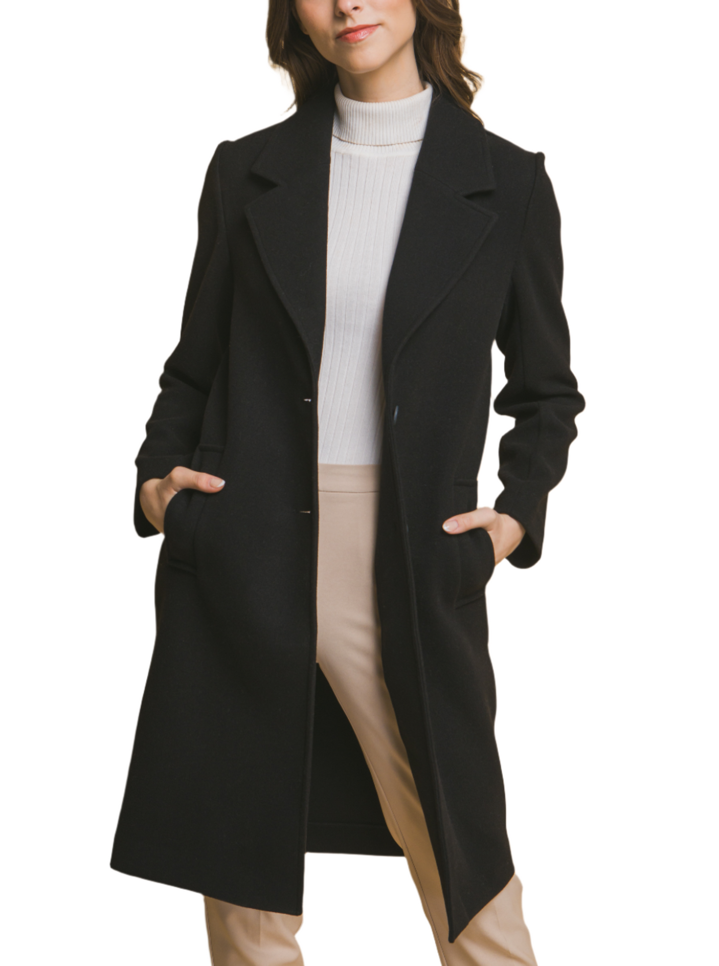 Black Notched Lapel Coat