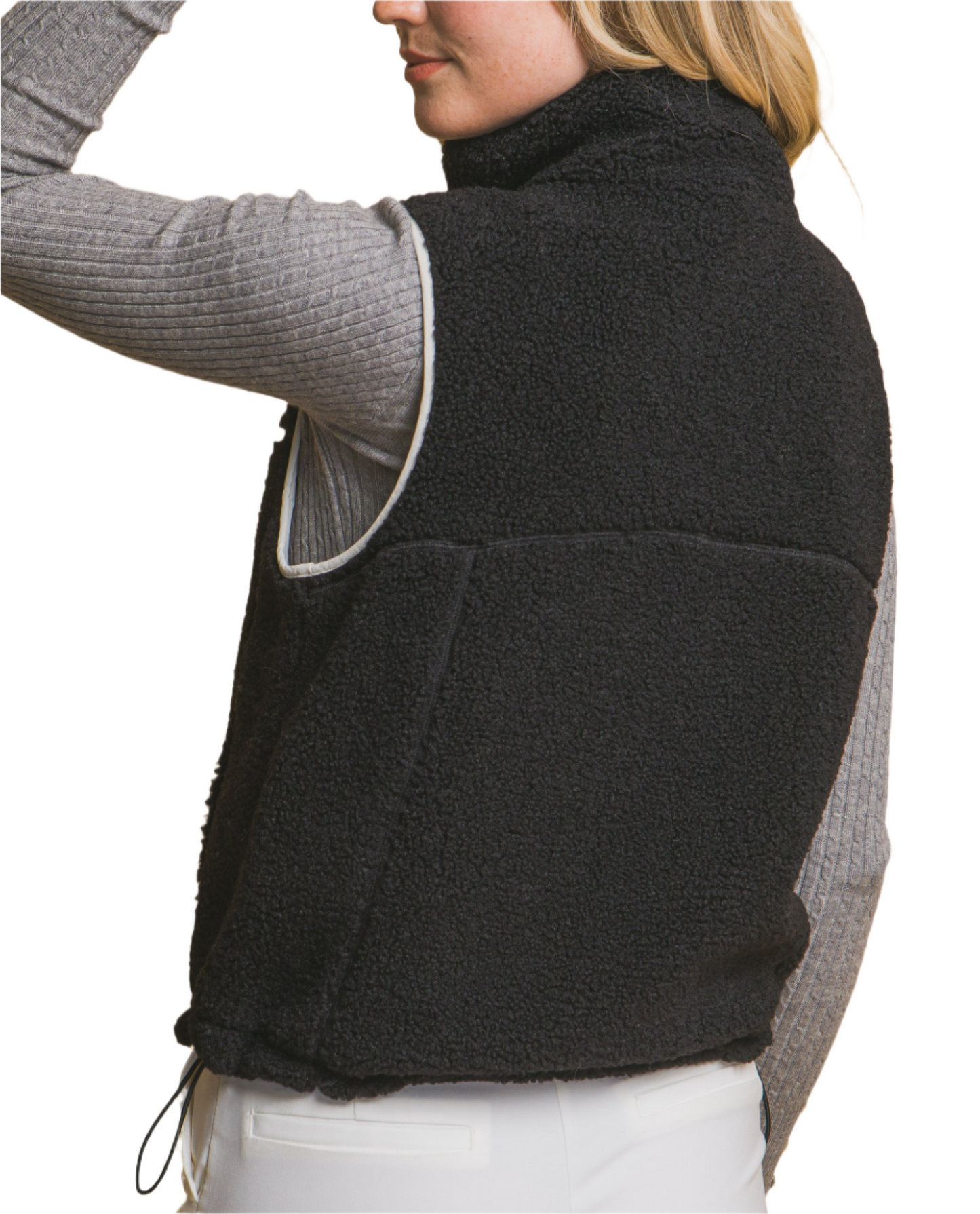 Black Reversible Fleece Vest