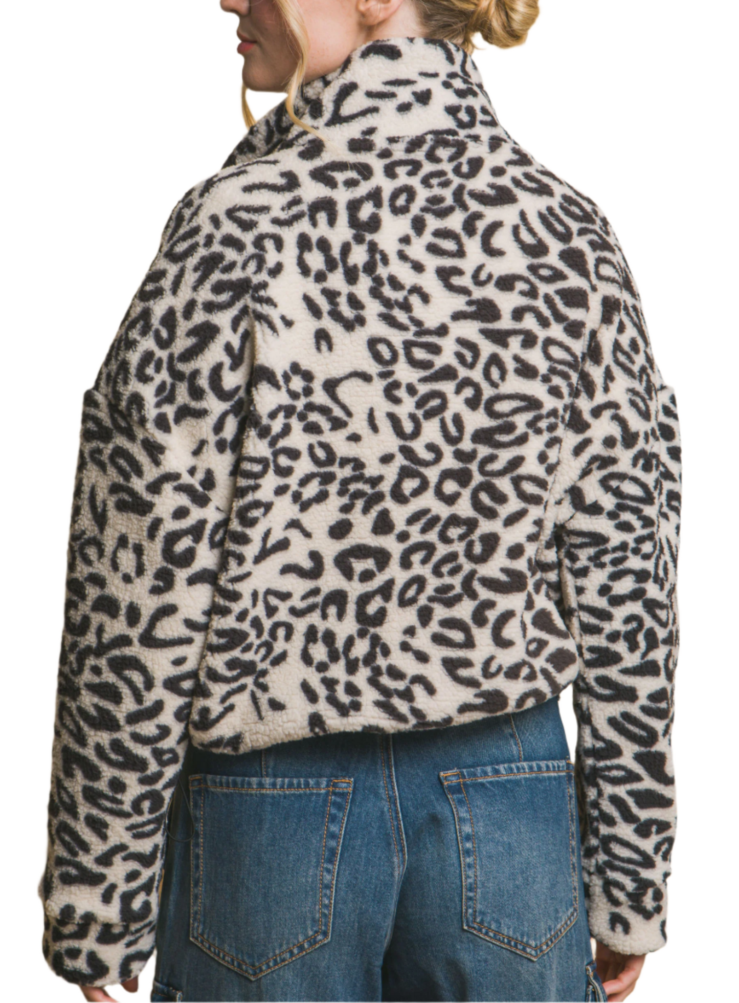 Sherpa Fleece Leopard Jacket.