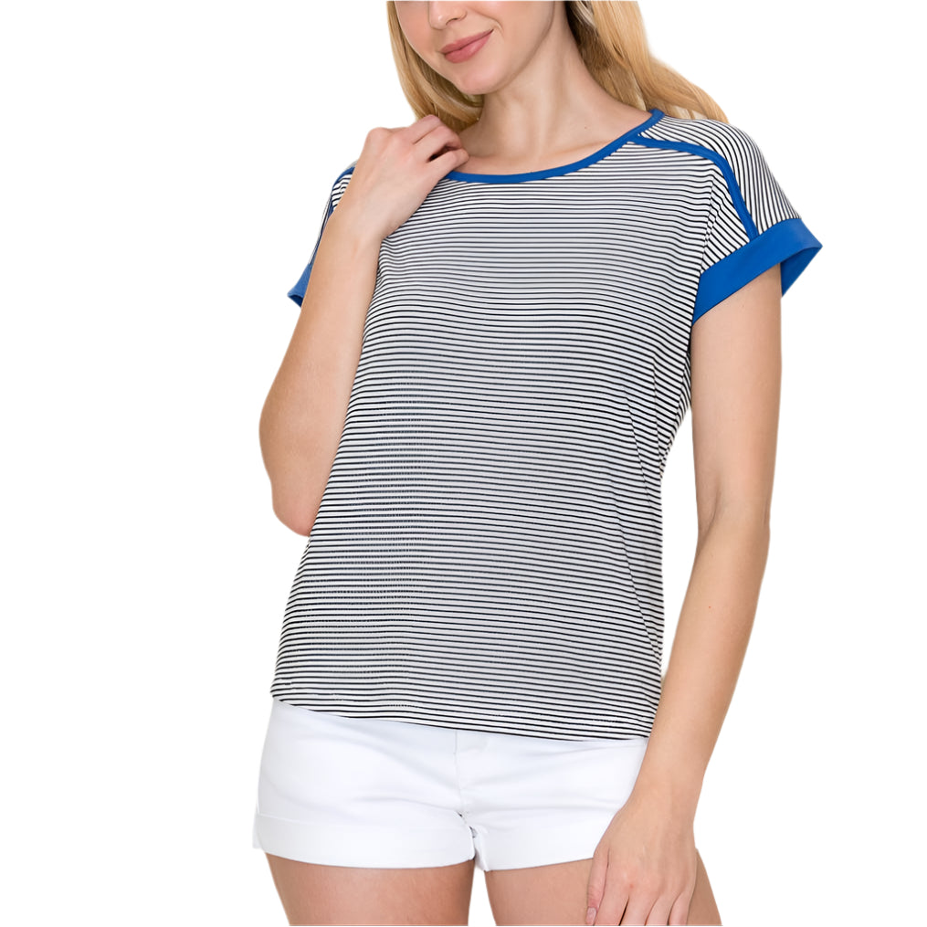 Pinstriped Royal Top