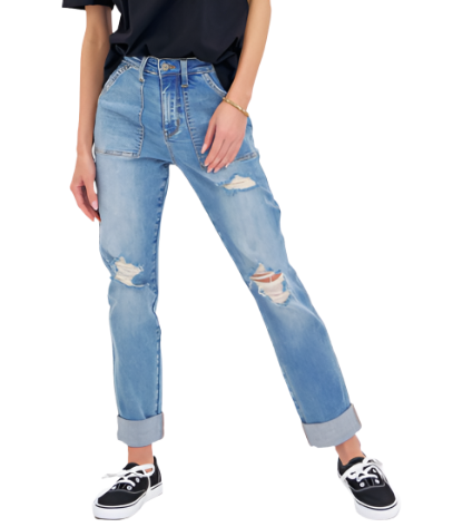 Judy Blue Patch Pocket Boyfriend Jean