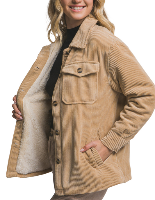 Corduroy Jacket With Sherpa Inside
