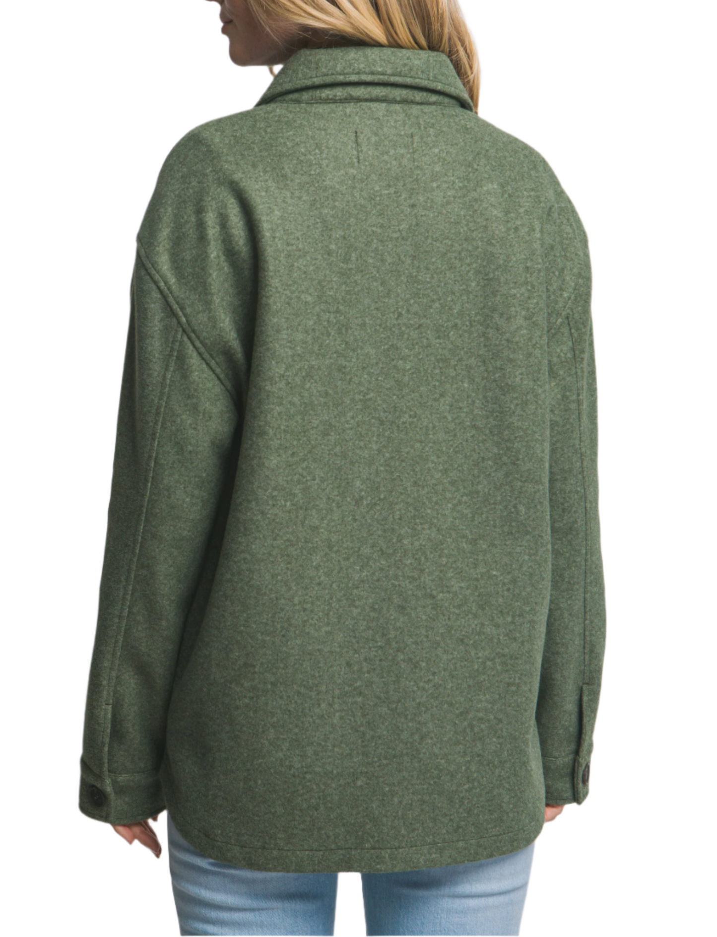 Olive Fleece Shacket
