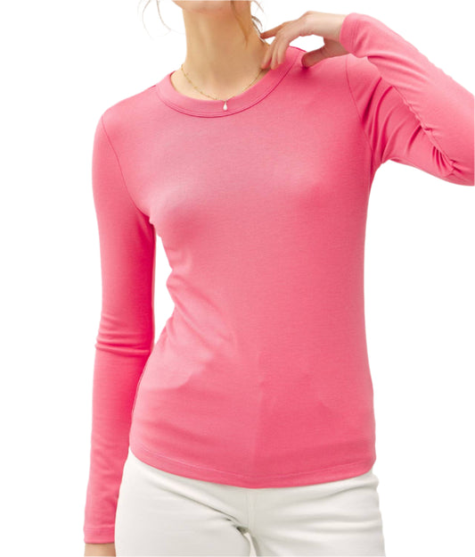 Coral Pink Long Sleeve Top