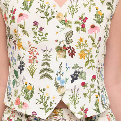 Floral patterned outfit with a white background