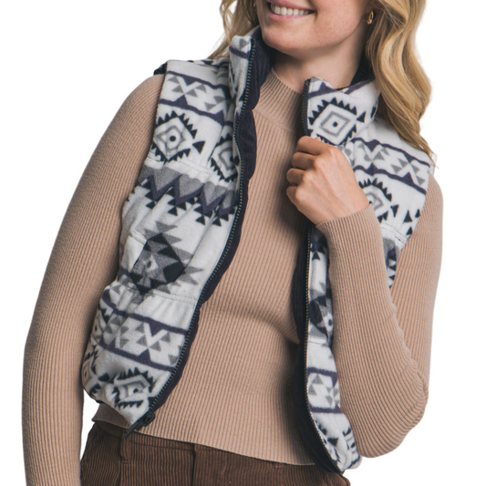 Black Reversible Corduroy Puffer Vest