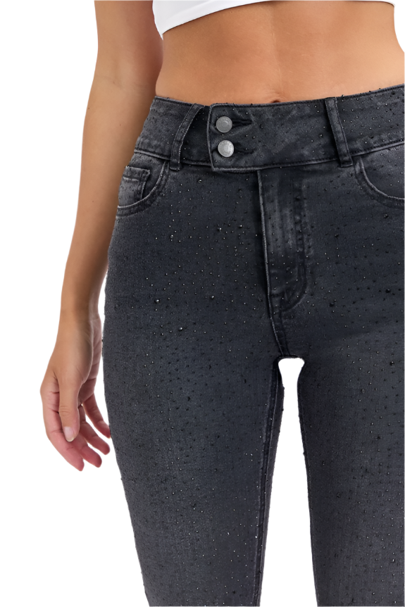 Black Skinny Jean with Rhinestones