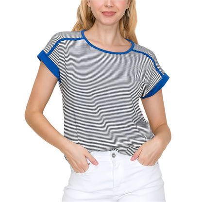 Pinstriped Royal Top