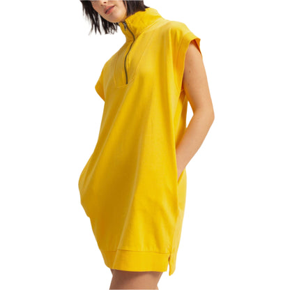 Sunshine Half Zip Up Mock Neck Mini Dress