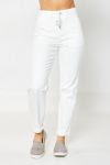 Judy Blue Crisp White Classic Crop Jogger