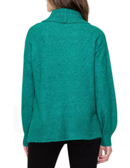 Turtle Neck Sweater - Green