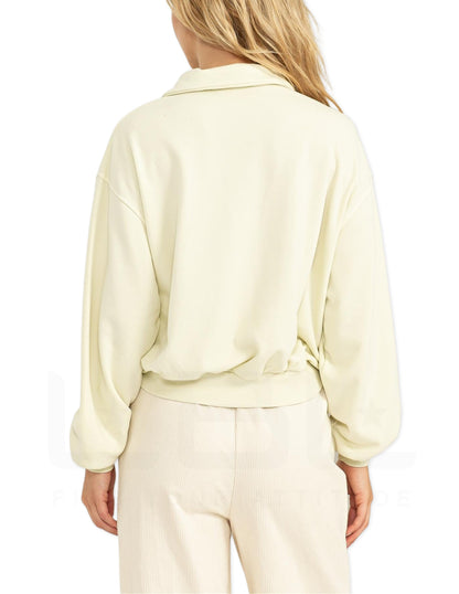 Half Zip Collared Sweater - Cream