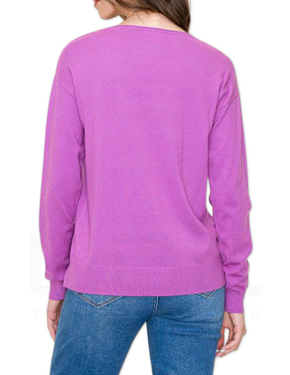 Super Soft Boat Neck Sweater - Orchid