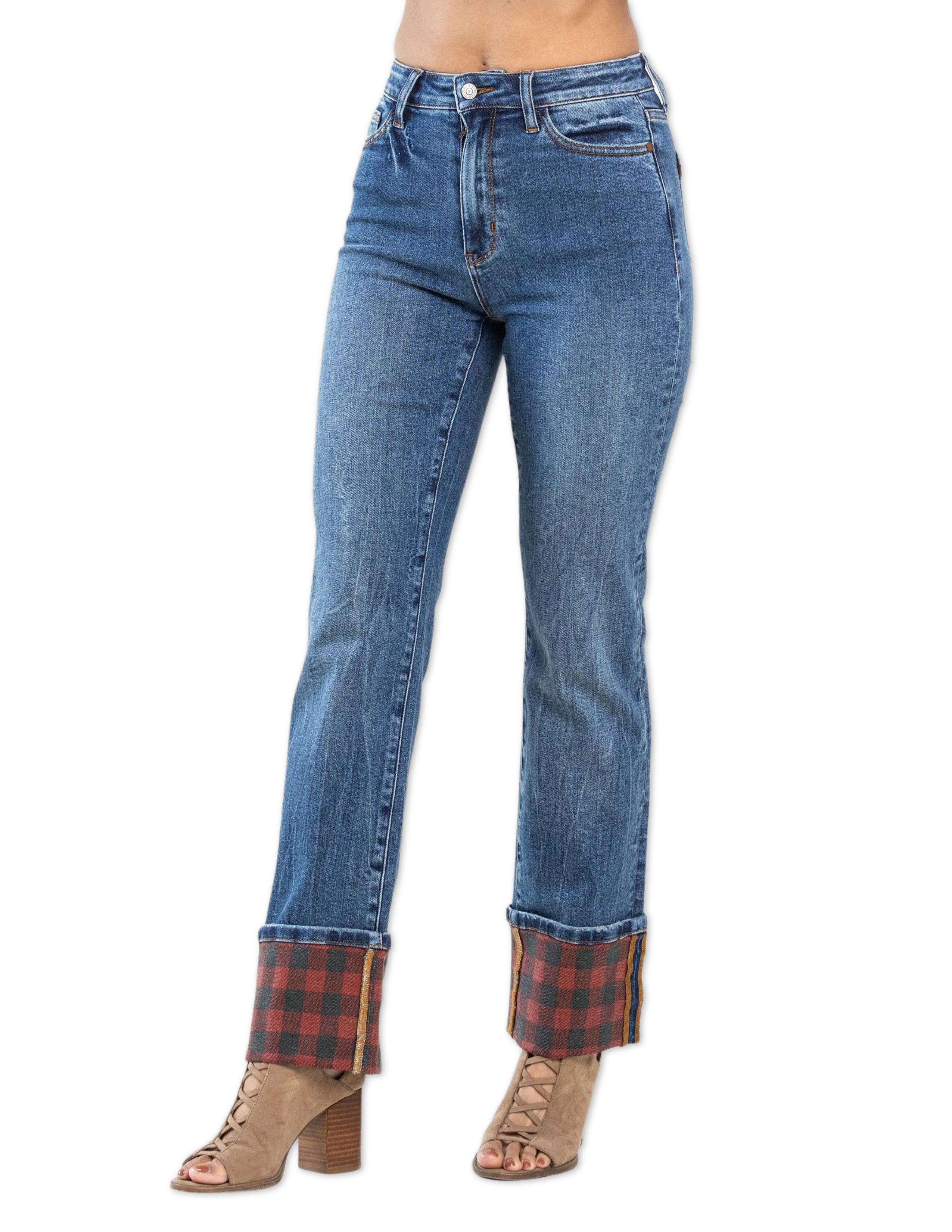 Blue hot sale plaid jeans