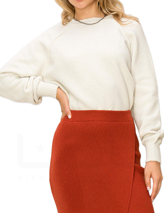 Raglan Sleeve Sweater - Cream