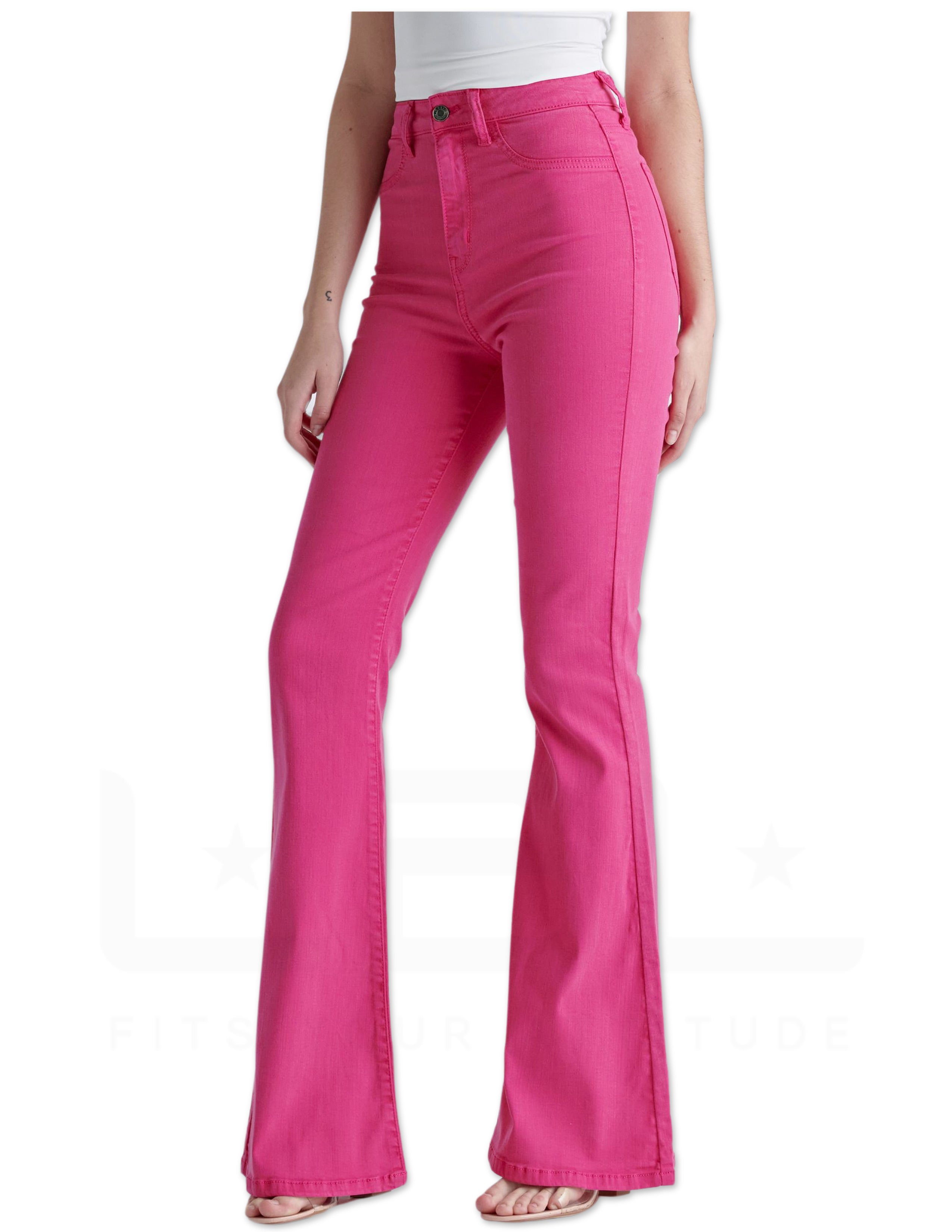 Back In-Stock! High Rise Super Flare Jeans - Barbie Pink
