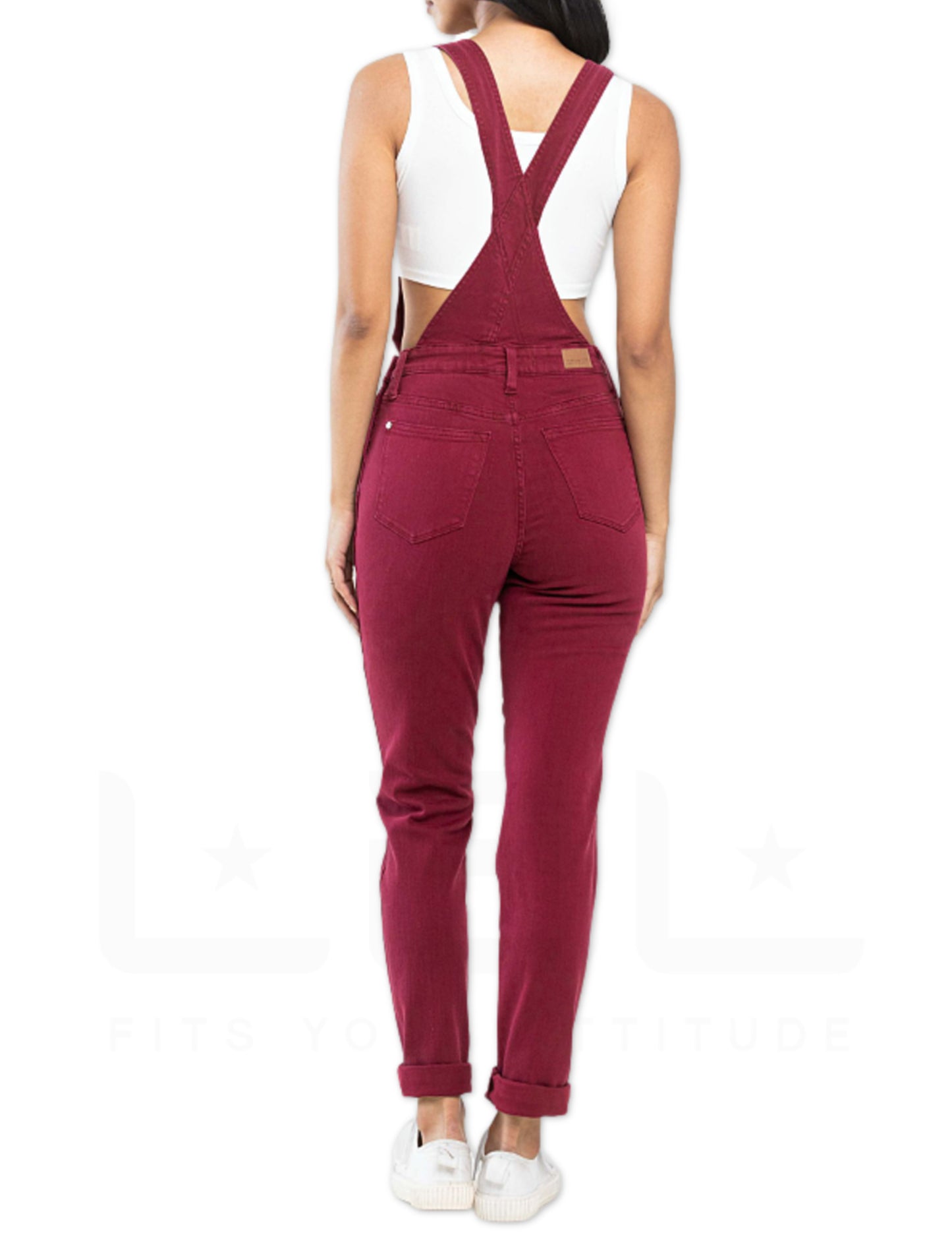 Double Cuff Overalls - Burgundy