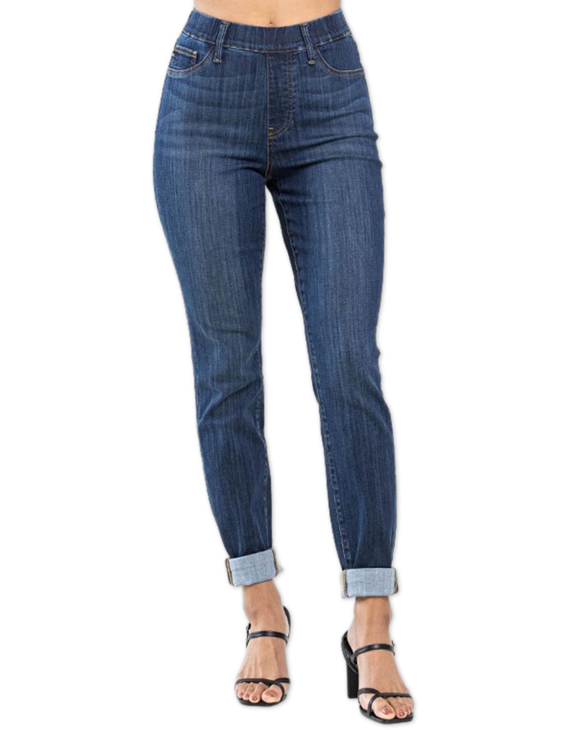 High Waist Pull On Double Cuff Slim Jeggings Judy Blue Jeans –  Grace+Grit/DesignsByDomandMel