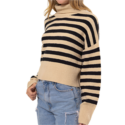 Striped Turtleneck Sweater