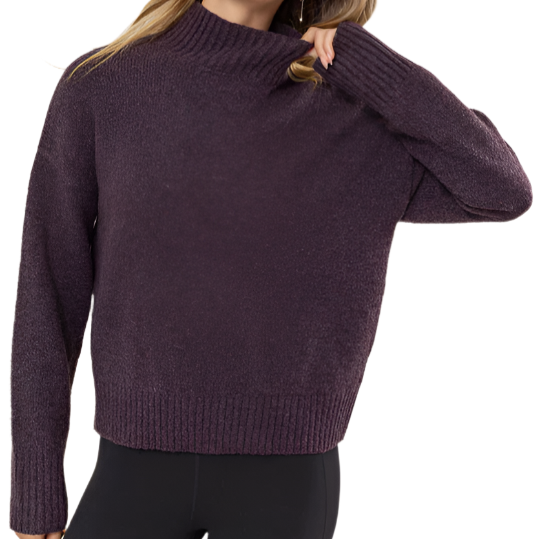 Dark Plum High-Neck Sweater