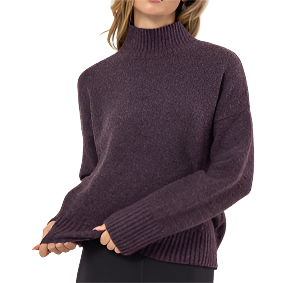 Dark Plum High-Neck Sweater