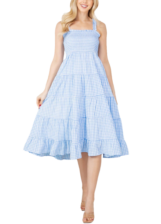 Blue Bell 💠 Gingham Maxi Dress