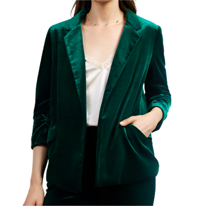 Royal Green Velvet Blazer