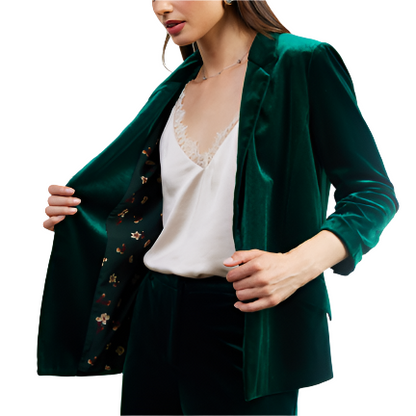 Royal Green Velvet Blazer