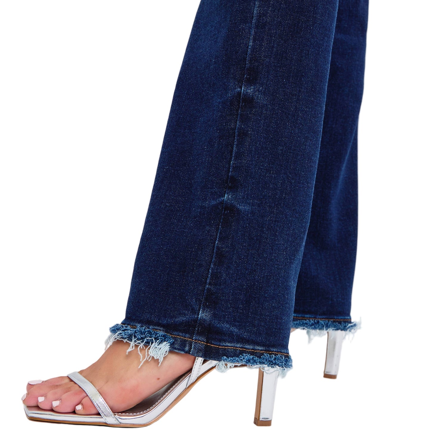 Mid Rise Straight Leg with Fray Hem