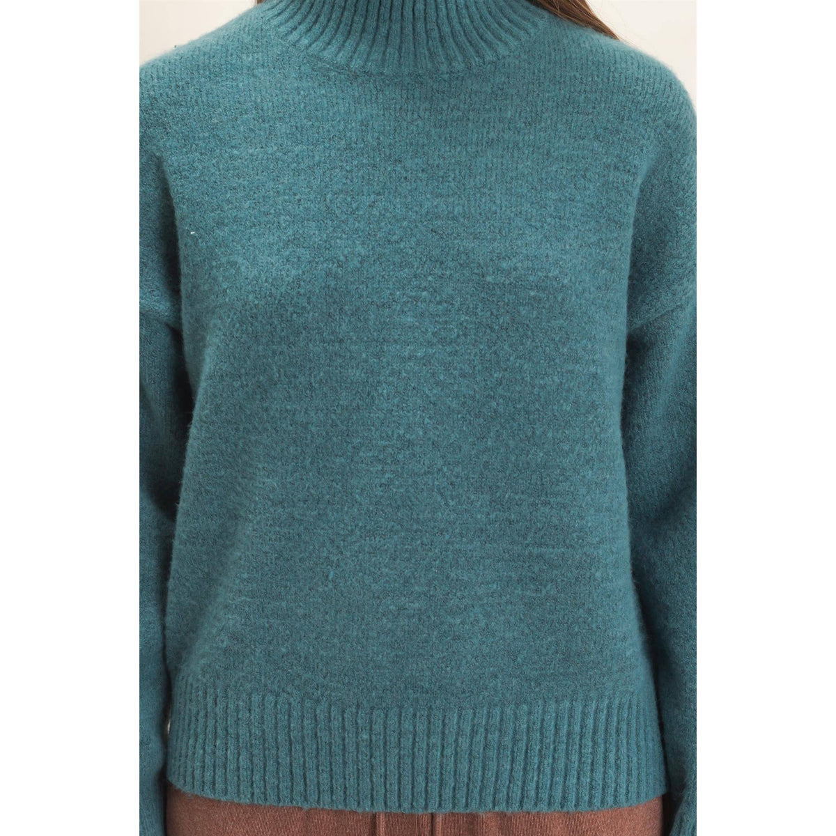 Dark Teal High Neck Sweater
